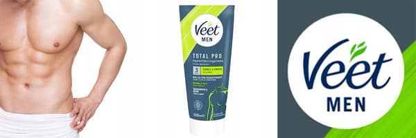 Miesten Tehokas Veet Karvanpoistovoide, Aloe & E-Vitamiini, 200 Ml