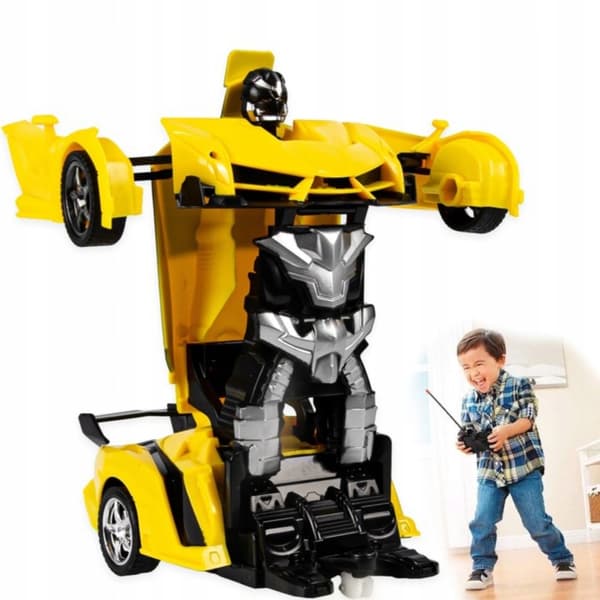 RC Robotbil 2i1 Transform Drift Lys Lyde 360 Gul