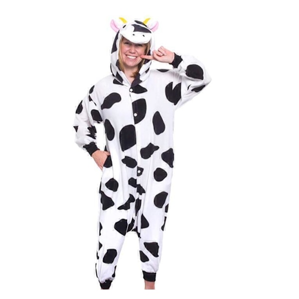 Unisex Vuxen Ko Kigurumi Djurdräkt Pyjamas Onesie Cosplay HET S