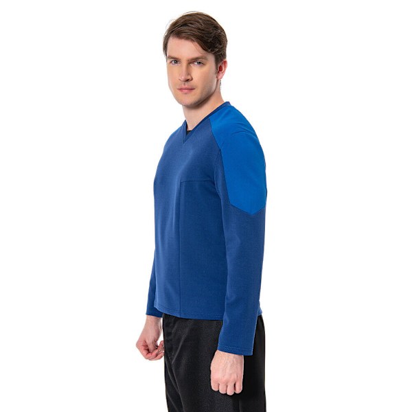 Strange New World Mr.Spock Cosplay Kostym Halloween herr blå skjorta Men XL