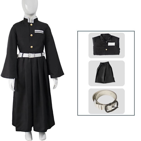 Demon Slayer Cosplay Kostym Barn Flickor Pojkar Kimetsu No Yaiba Nez o Kläder Tokitou Muichirou Suit 140cm