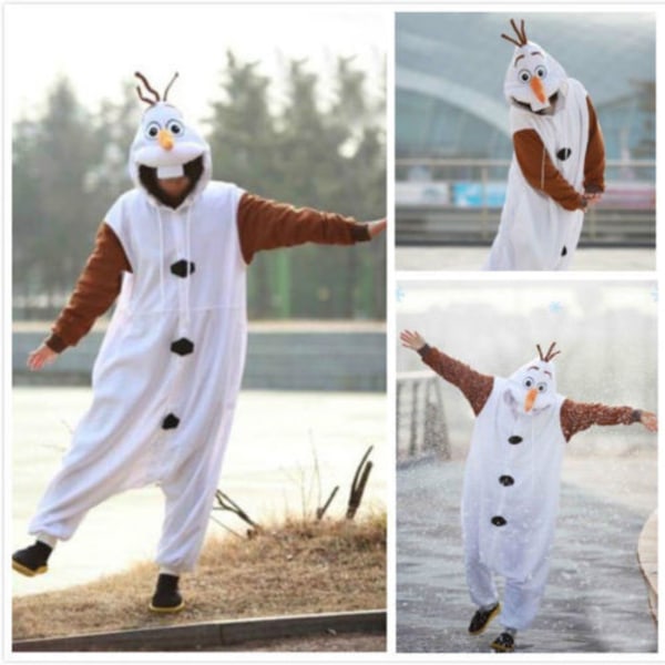 Olaf Frozen Vuxen Snögubbe Kostym Kigurumi Pyjamas Cosplay Pyjamas Maskerad A pair of socks