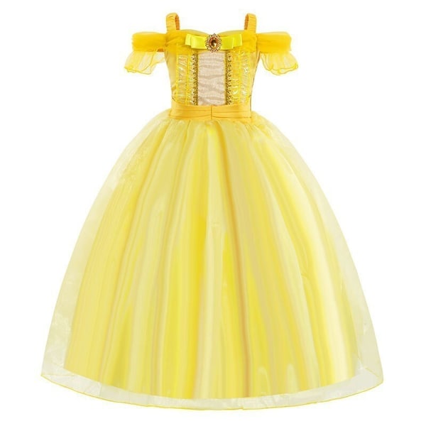 Flickor Barn Belle Klänning Skönheten och Odjuret Fancy Prinsessa Fest Kostym Cosplay 206 130CM  5-6Years