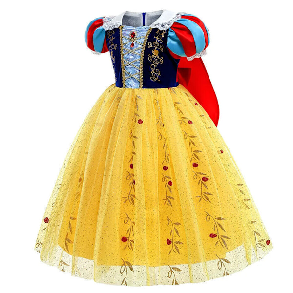 Flickor Prinsessa Snövit Utklädningsdräkt Cosplay Födelsedagsfest Outfit Jul Only Wig One Size