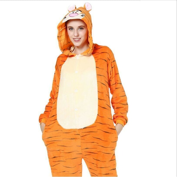 Tigger Djurpyjamas för Barn Tecknad Sovkläder Party Cosplay Kostym Set Vuxen M