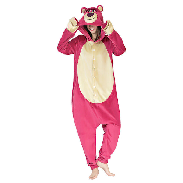 Toy Story 3 - Lotso Jordgubbsbjörn Cosplay Pyjamas Sovkläder Halloween Kostym M