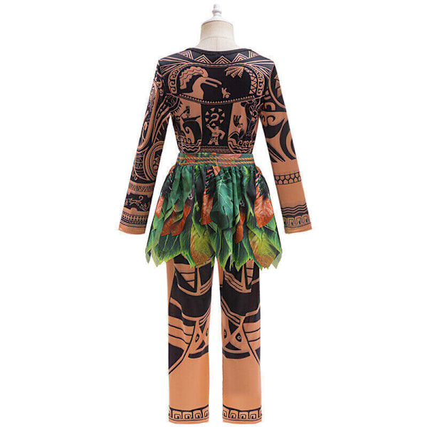 Pojkar Moana Maui Cosplay Tatuering Kostym Halloween Cosplay Maskeradkostym gt; lt;- 140cm (9-11Y)