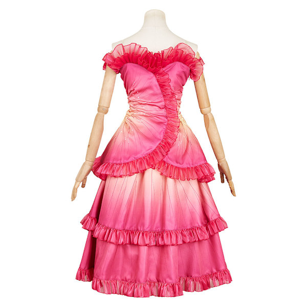Glinda Cosplay Kostym Ond Glinda Förklädnad Fest Ros-tryckt Klänning Women L