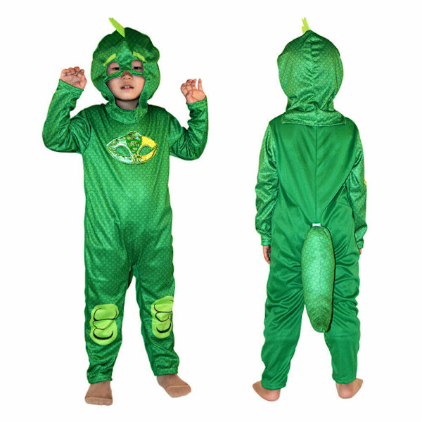 PJ Masks Kostym Pojkar Flickor Superhjälte Barn Maskerad OFFICIELL Utrustning Gekko  Cape+Mask One Size