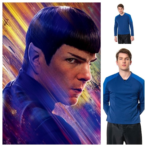 Strange New World Mr.Spock Cosplay Kostym Halloween herr blå skjorta Men XL
