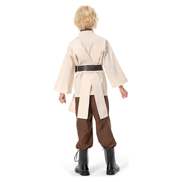 Star Wars Obi Wan Kenobi Cosplay Kostym Jedi Pojke Kappa Tunika Huvförsedd Komplett Dräkt Boy M
