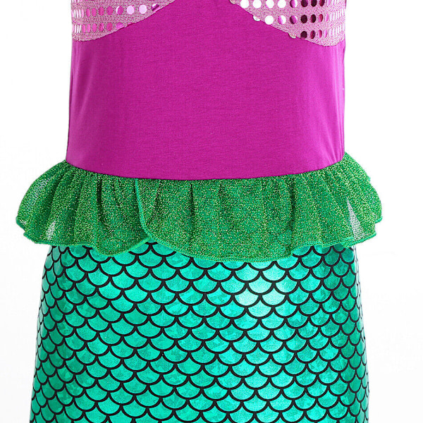 Lilla Sjöjungfrun Ariel Prinsessdräkt Barn Utklädnad Flickor Cosplay Födelsedagsfest Only Accessories 3pcs One Size