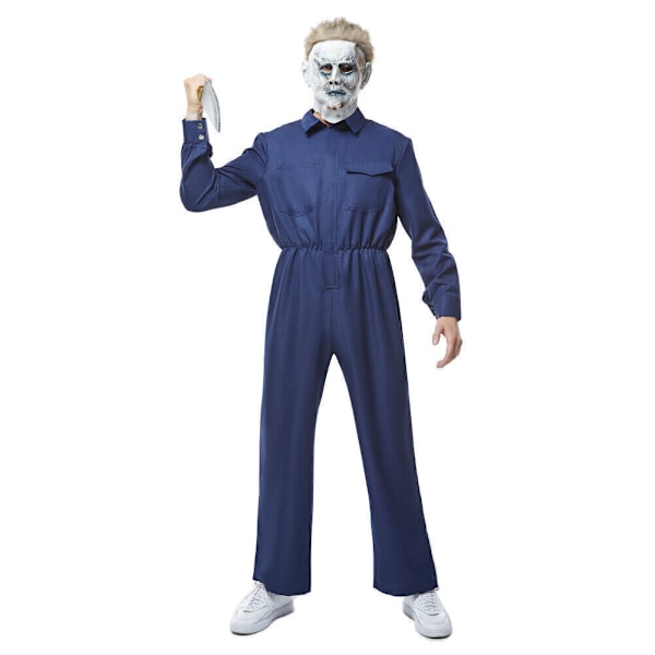 Karnevalsset Michael Myers Halloween Cosplay Kostym Fancy Mask Barn & Vuxna Men L (Have Mask）