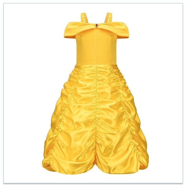 Flickor Barn Belle Klänning Skönheten och Odjuret Fancy Prinsessa Fest Kostym Cosplay 05A 130CM  5-6Years