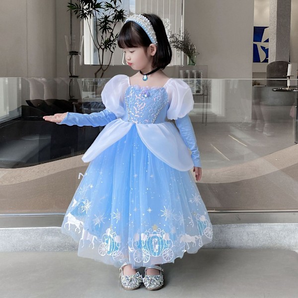 Flickor Prinsessklänning Cosplay Askungen Prinsessdräkt Maskeradklänning Jul Only Accessories 3pcs One Size