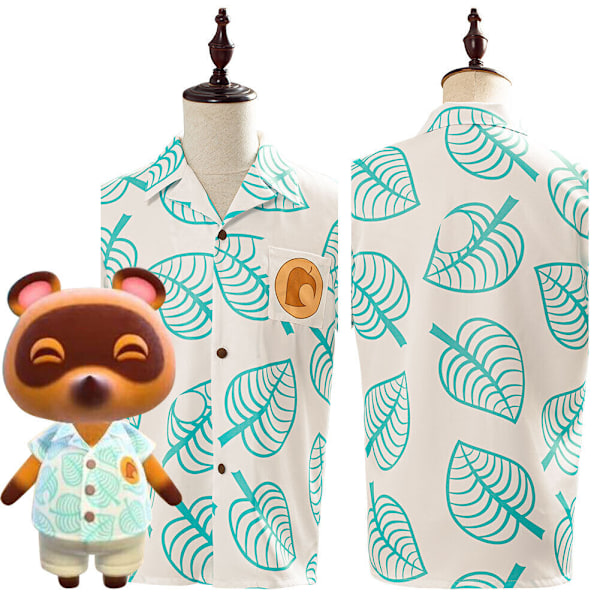 Animal Crossing: New Horizons Tom Nook Cosplay Halloween Kortärmad Tryckt Topp Men M