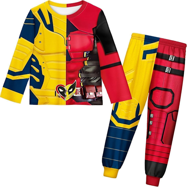 Flickor Pojkar Deadpool Pyjamas Cosplay Wolverine Nattkläder Loungewear Pyjamas Set Wolverine(Top+pant) 120/5-6 Years