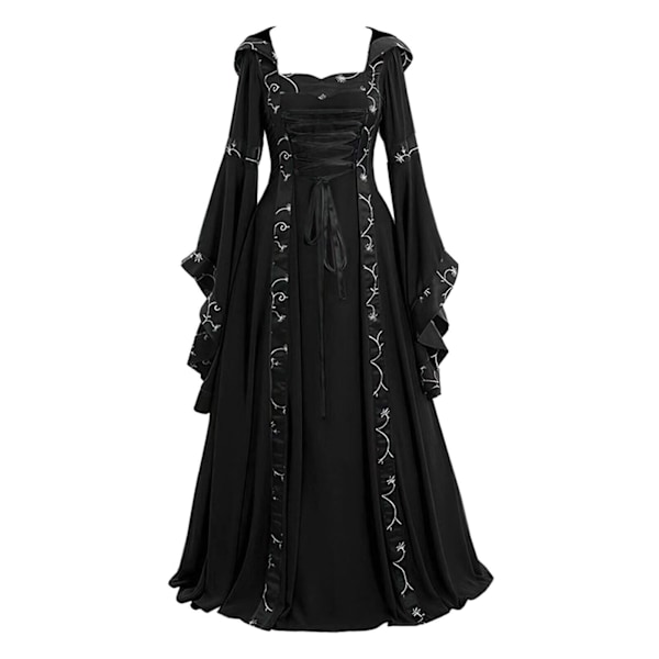 Dam Renaissance Medeltida Gotisk Häxa Kostym Maskerad Cosplay Halloween Only Stockings One Size