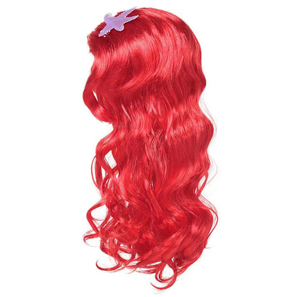 Lilla Sjöjungfrun Ariel Prinsessdräkt Barn Utklädnad Flickor Cosplay Födelsedagsfest Only Wig One Size