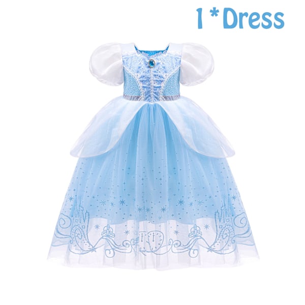 Flickor Barn Askungen Prinsessa Maskerad Party Födelsedag Cosplay Kostym Outfit Only Dress 3-4 Years