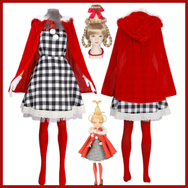 Jul Cindy Klänningar Halloween Juldräkter Kappa Cosplay Hur Grinchen Stal lt;~ Wig Only One Size