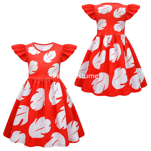 💎💎Stitch-dräkt för barn Flickor Lilo Party Cosplay Klänning Pojkar Stitch Jumpsuit NY Red 110
