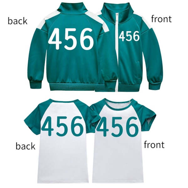 Barn Överlevnadsspel Cosplay Dragkedja Tröja Flickor Pojkar Långärmad Toppar Jacka #456 Coat + printed T 140cm