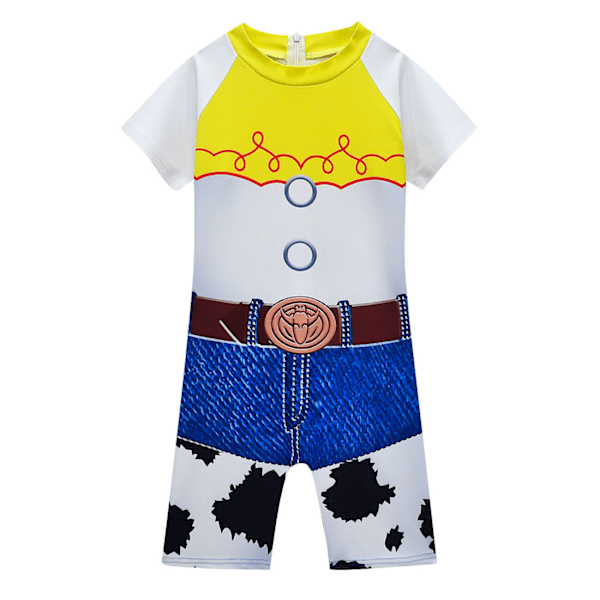 Pojke Flicka Jessie Baddräkt i Ett Stycke Cosplay Kostym Badkläder Badmössa Outfit 120/5-6Y