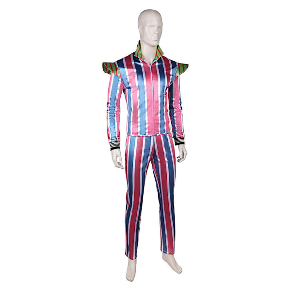 David Bowie: Ziggy Stardust Cosplay Retro 70-tals Mode Randig Jacka+Byxor Set Men M