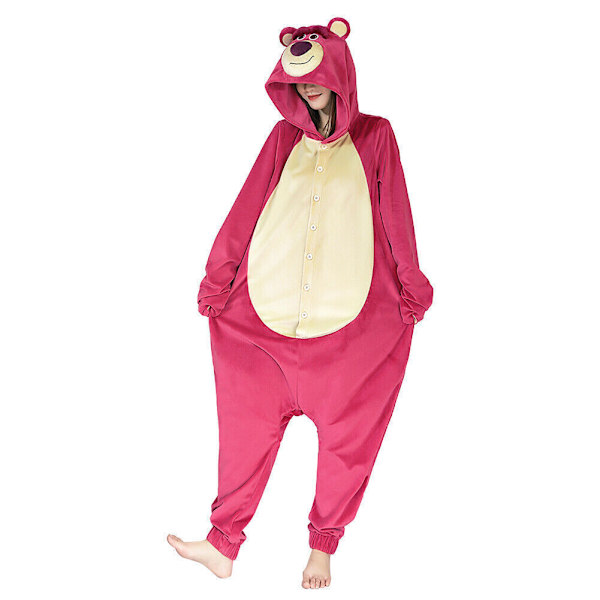 Toy Story 3 - Lotso Jordgubbsbjörn Cosplay Pyjamas Sovkläder Halloween Kostym M