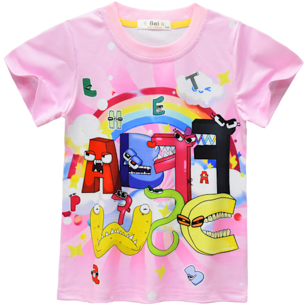Alphabet lore Cosplay Pyjamas Set Flickor Kortärmad T-shirt+Shorts Set #91058 110cm/4-5Y