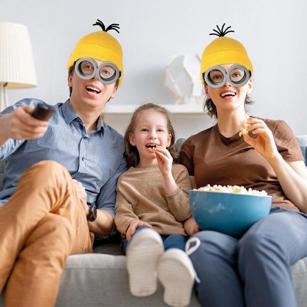 Halloween Minions Cosplay Kostym Vuxna Barn Maskeradmössa Handskar Glasögon A Set (Goggles) One Size