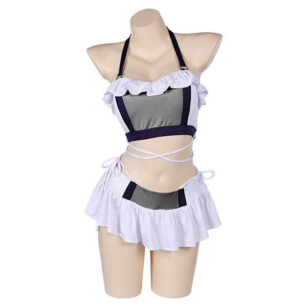 Final Fantasy VII Tifa Lockhart Cosplay Vit Bikini Baddräkt Halloween Kostym Women S