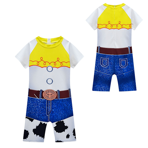 Pojke Flicka Jessie Baddräkt i Ett Stycke Cosplay Kostym Badkläder Badmössa Outfit 100/3-4Y