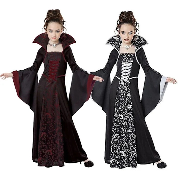 Kunglig Vampyr Cosplay Kostym Barn Maskerad Halloween Fest Flickor Drottning Häxa Only Mask One Size