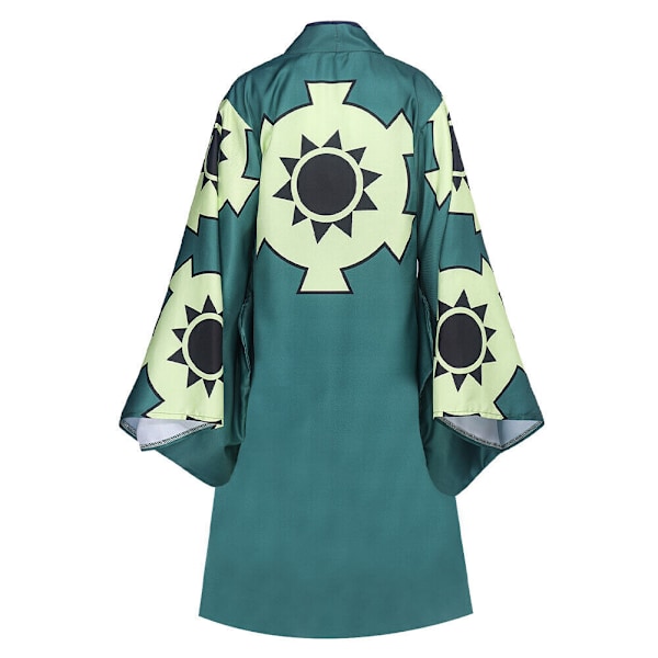 Anime One Piece: Barn Roronoa Zoro Cosplay Zoro Kimono Robe+bälte+foder set 130