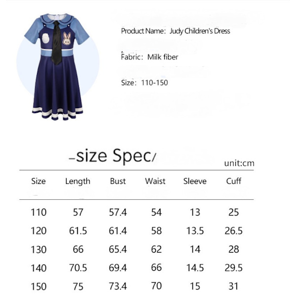 Zootopia Kanin Polis Judy Hopps Cosplay Anime Kostym Uniform Halloweenfest Nick long pants 140cm