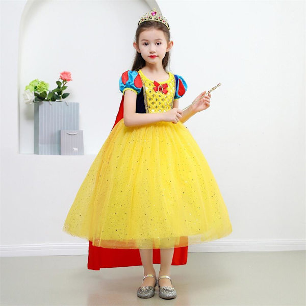 Snövit Utklädningsklänning Prinsessa Cosplay Barn Flickor Fest Kostym Outfit Bal Only Dress 3-4 Years(110cm)