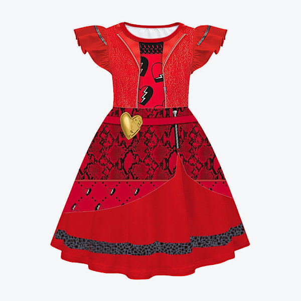 Descendants Flickor Cosplay Halloween Party Kostym Barnkläder Fancy Red_2 130