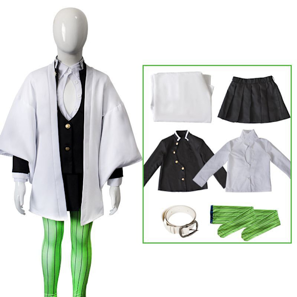 Demon Slayer Cosplay Kostym Barn Flickor Pojkar Kimetsu No Yaiba Nez o Kläder Kanroji Mitsuri Suit 140cm