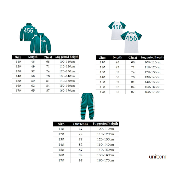 Barn Överlevnadsspel Cosplay Dragkedja Tröja Flickor Pojkar Långärmad Toppar Jacka #456 printed T+ pants 170cm