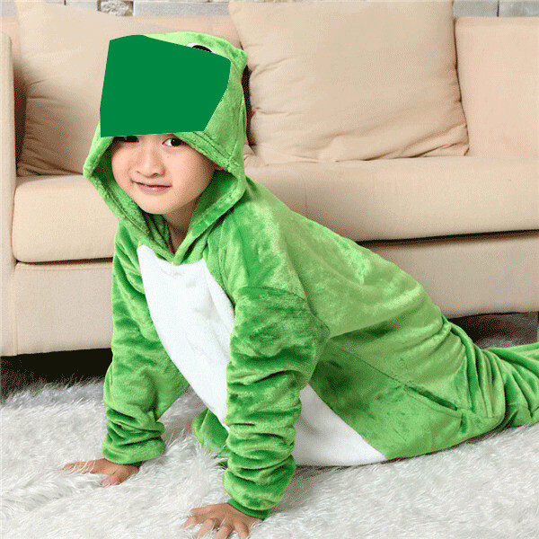 Vuxen/Barn Grön Groda Kigurumi Pyjamas Anime Cosplay Kostym Pyjamas Sovkläder 2 A pair of socks One Size