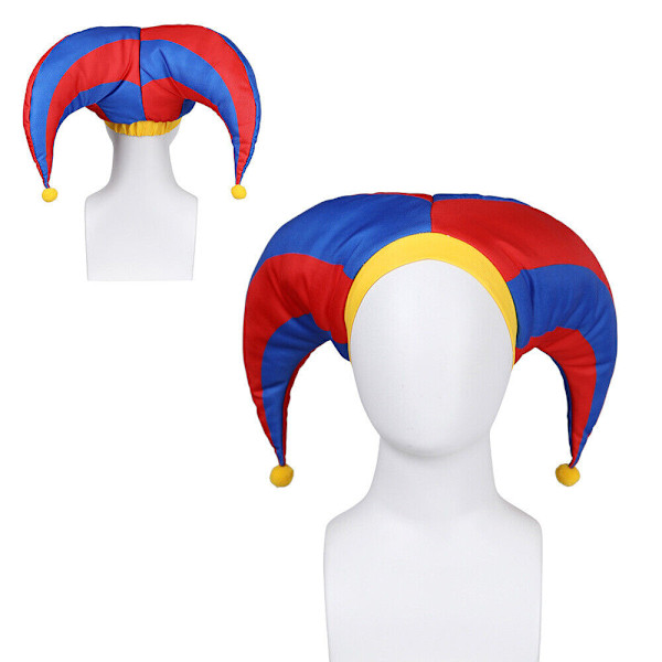 Barn The Amazing Digital Circus Pomni Cosplay Kostym Uniform Jumpsuit Bodysuit Single hat for adults one size