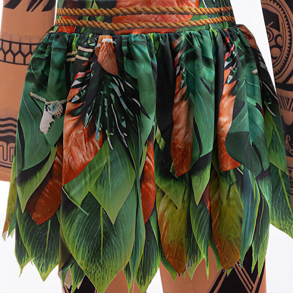 Pojkar Moana Maui Cosplay Tatuering Kostym Halloween Cosplay Maskeradkostym gt; lt;- 110cm (5-6Y)