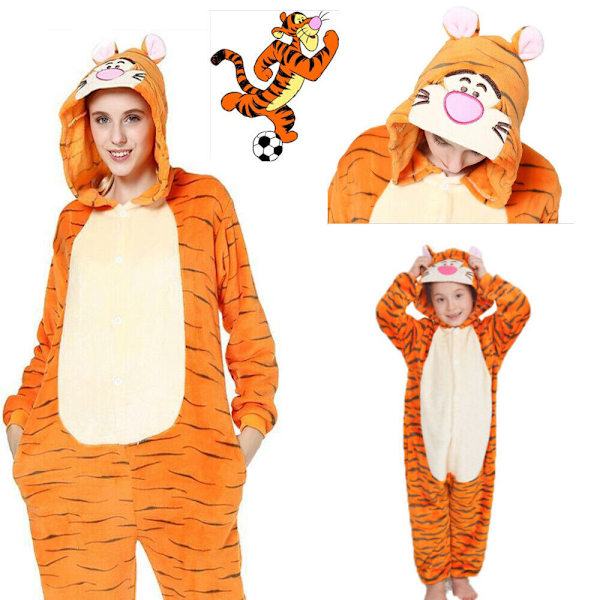 Tigger Djurpyjamas för Barn Tecknad Sovkläder Party Cosplay Kostym Set Vuxen A pair of socks