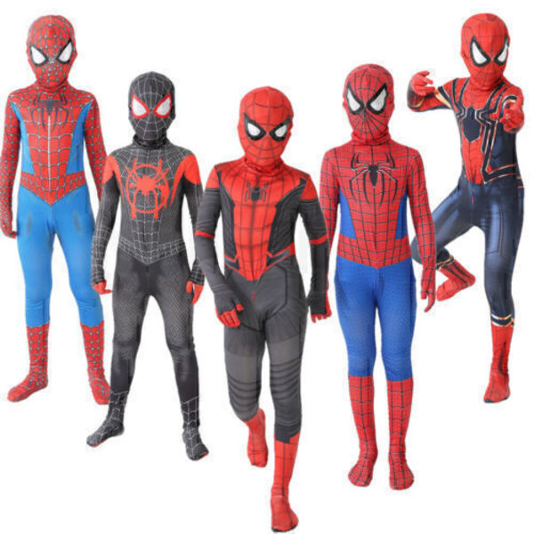 Spider-Man Superhjälte Cosplay Kostym Barn Pojkar Kläder Dräkt Party Maskerad Red 3-4 Years