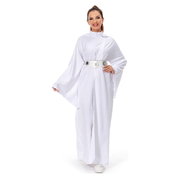 Star Wars: Prinsessan Leia Cosplay Kostym Klänning Bälte Peruk Halloween party komplett set Dress+Wig M