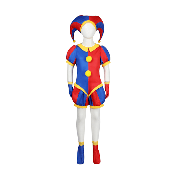 Barn The Amazing Digital Circus Pomni Cosplay Kostym Uniform Jumpsuit Bodysuit Jax for children 110