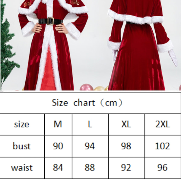 Jul Tomte Cosplay Vuxen Kostym Maskerad Party Dräkt Outfit Jul Men's wear+beard, wig, bell, glasses L