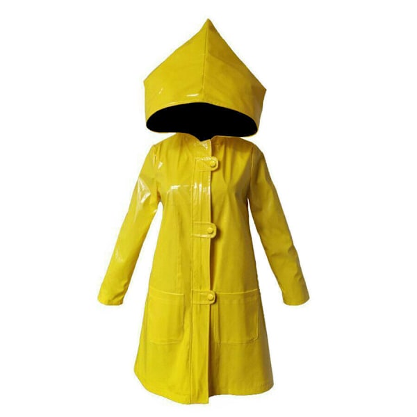 Little Nightmares 2 Six Cosplay Kostym Gul Jacka Kappa Halloween Regnrock XL